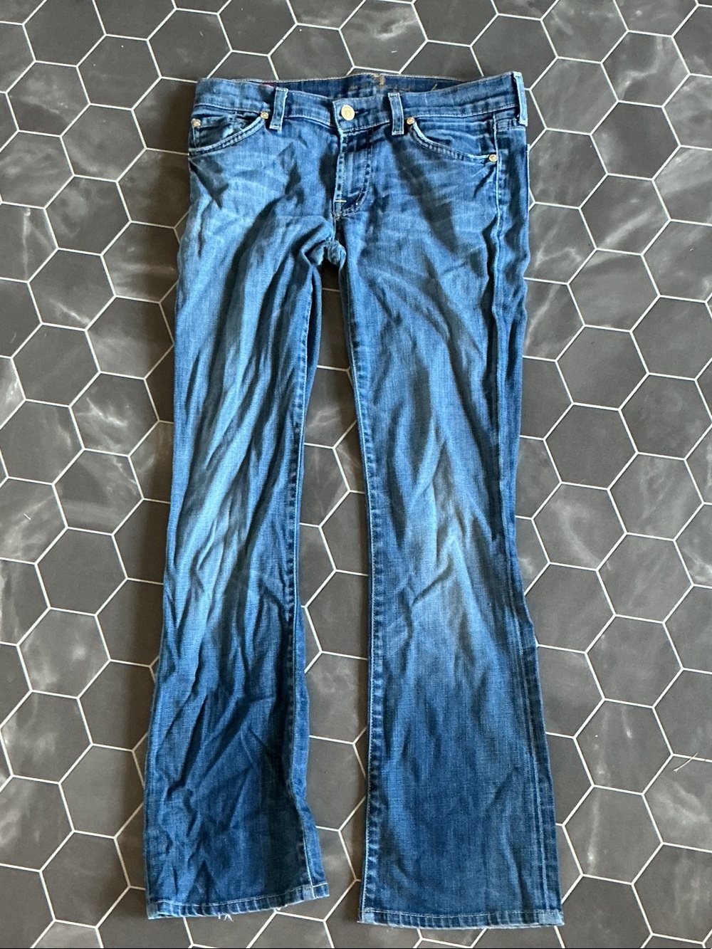 7 For All Mankind Blue Bootcut Jeans
